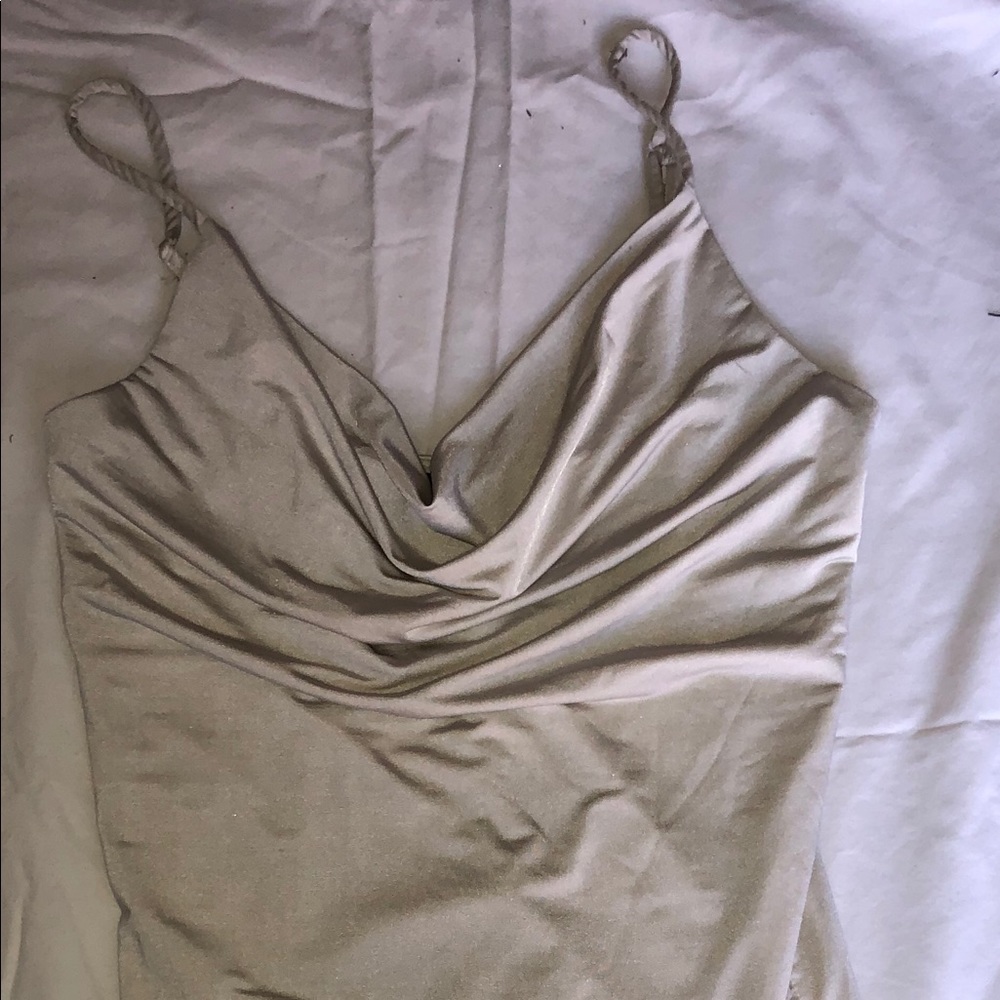 Satin dress and green slit dress. Bundle deal